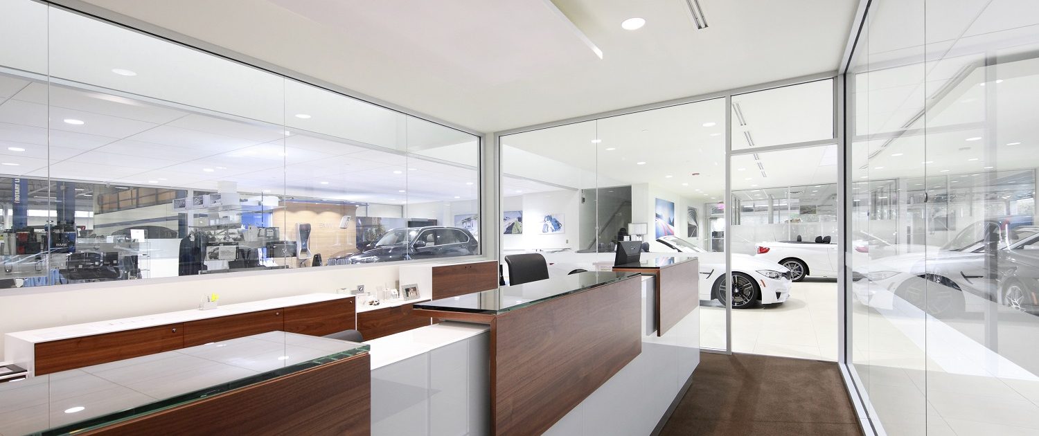 Offices for the managers are open and transparent at Knauz Motors.