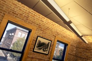 Muller Trading Company, the exposed brick walls provide a warm appearance.